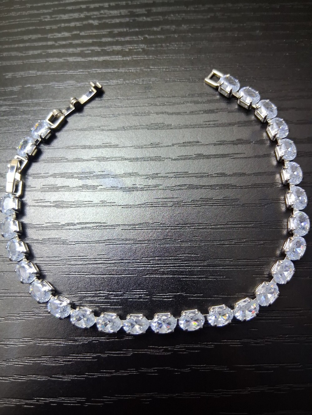 Clear Crystal Silver Tennis Bracelet - Women Jewelry